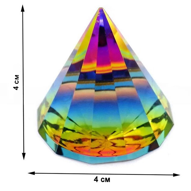 Сувенир кристалл пирамида стекло радужный 40 мм - фото 2 - id-p112695837