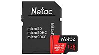 128 ГБ Карта памяти Netac P500 Extreme Pro microSDXC (NT02P500PRO-128G-R) + адаптер черный