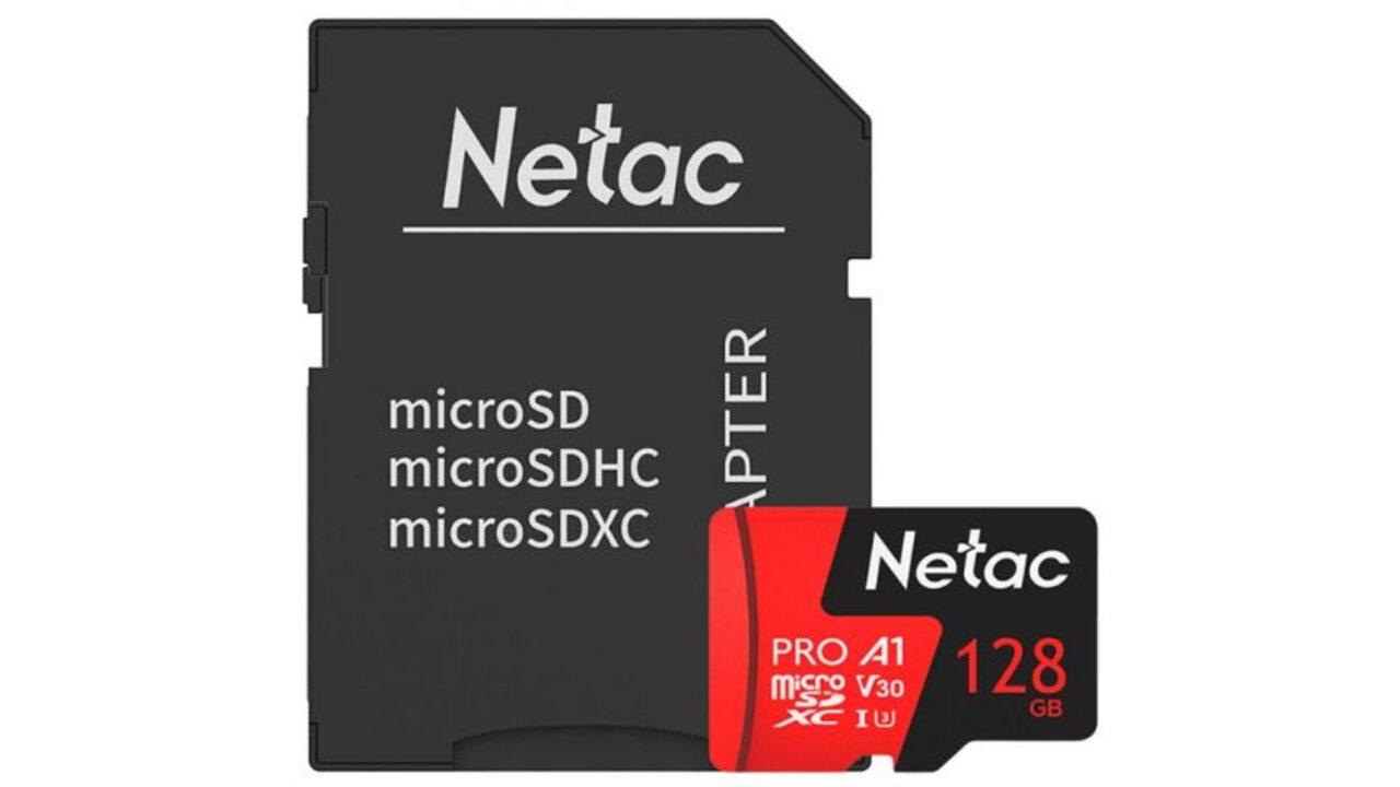 128 ГБ Карта памяти Netac P500 Extreme Pro microSDXC (NT02P500PRO-128G-R) + адаптер черный - фото 1 - id-p112720700