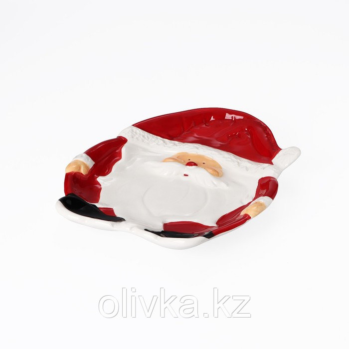 Блюдо керамическое Доляна «Дедушка Мороз», 19,5×17×2,5 см - фото 2 - id-p105451873