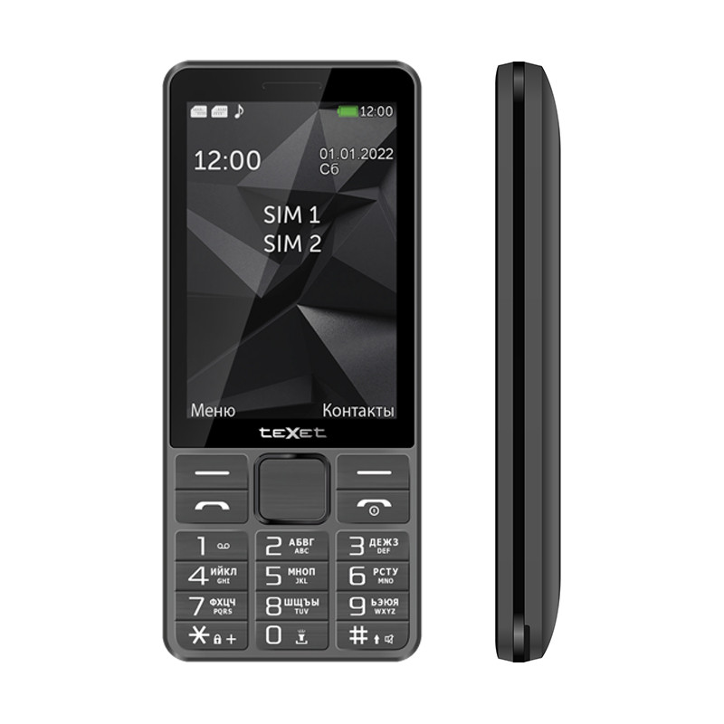 Мобильный телефон Texet TM-D324 серый - фото 1 - id-p112718291