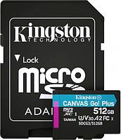 512 ГБ Карта памяти Kingston Canvas Go! Plus microSDXC (SDCG3/512GB) +адаптер черный