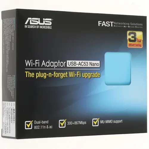 Wi-Fi адаптер ASUS USB-AC53 Nano (90IG03P0-BM0R10) черный - фото 3 - id-p112718548
