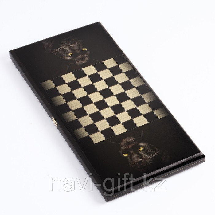 Нарды "Пантера", деревянная доска 50 x 50 см, с полем для игры в шашки 7559148 21151 - фото 3 - id-p112721814