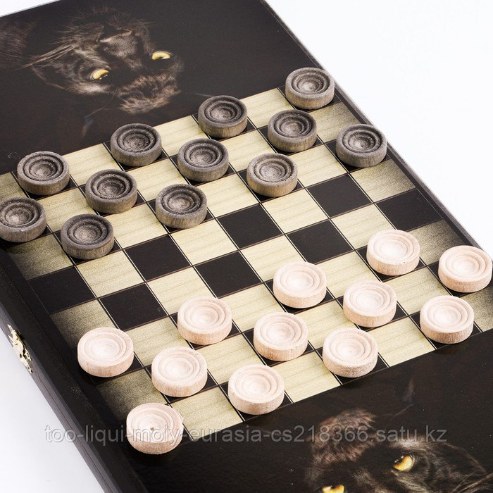 Нарды "Пантера", деревянная доска 50 x 50 см, с полем для игры в шашки 7559148 21151 - фото 6 - id-p112721814