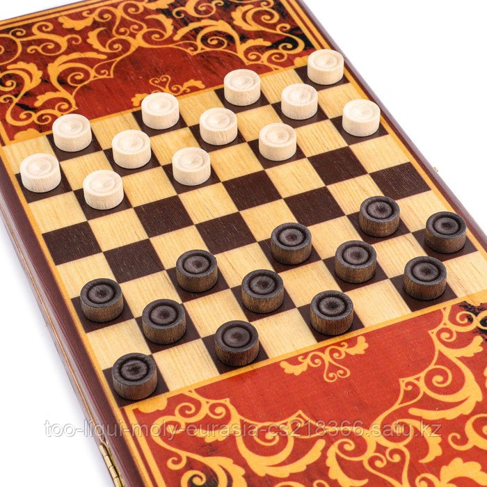 Нарды "Бык", деревянная доска 40 х 40 см, с полем для игры в шашки 3404955 21684 - фото 6 - id-p112721822