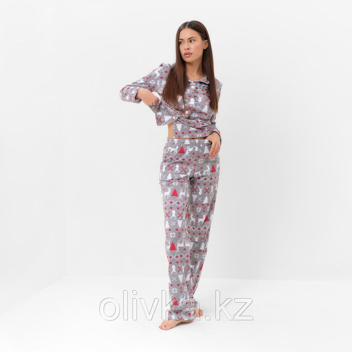 Пижама новогодняя женская KAFTAN «Скандинавия», размер 52-54 - фото 3 - id-p105785267