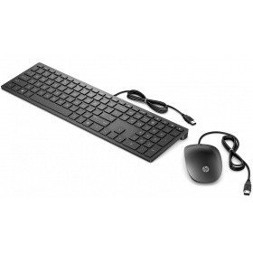 Клавиатура и мышь HP 4CE97AA Wired Keyboard and Mouse 400 Black USB