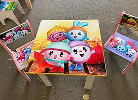 Детский стол с двумя стульчиками Смешарики