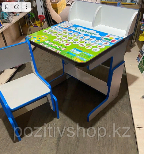 Детский растущий стол и стул Азбука - фото 1 - id-p106553023