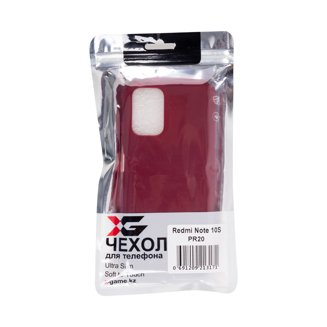 Чехол для телефона X-Game XG-PR20 для Redmi Note 10S TPU Бордовый - фото 3 - id-p112707649