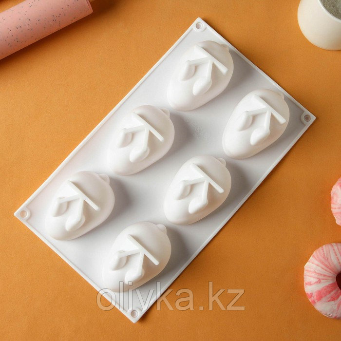 Форма силиконовая для выпечки и муссовых десертов KONFINETTA «Кролик», 29×17,2×4,3 см, 6 ячеек, ячейка - фото 2 - id-p105465207