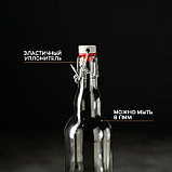 Бутылка бугельная, 500 мл, с пробкой, цвет прозрачный, фото 3