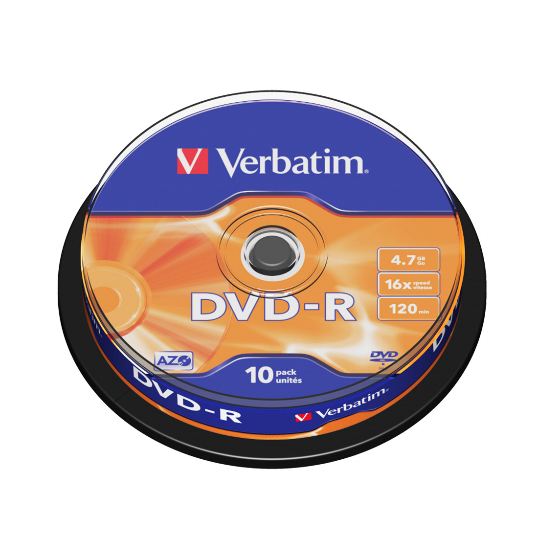 Диск DVD-R Verbatim (43523) 4.7GB 10штук Незаписанный - фото 2 - id-p112706969