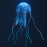 Декор для аквариума "Медуза" силиконовая, с неоновым эффектом, 5 х 5 х 15 см, синяя, фото 2