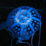 Декор для аквариума "Медуза" силиконовая, с неоновым эффектом, 5 х 5 х 15 см, синяя, фото 3
