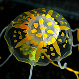 Декор для аквариума "Медуза" силиконовая, с неоновым эффектом, 5 х 5 х 15 см, оранжевая, фото 3
