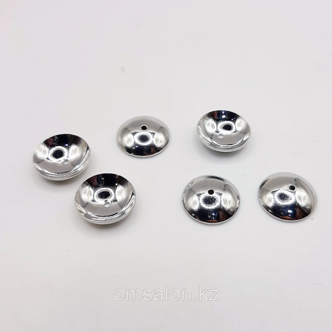 Шляпка круглая, с родиевым покрытием, 10мм, фото 1