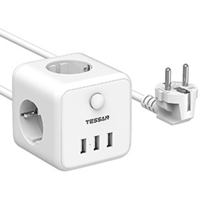 Сетевой фильтр Tessan TS-301 белый, фото 1