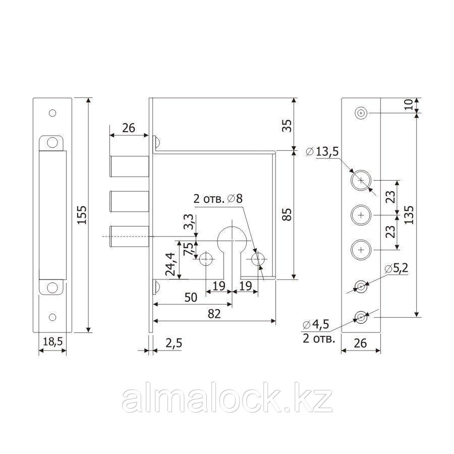 Гардиан 12.01 - Замок врезной цилиндровый - фото 2 - id-p112735140