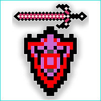 Набор деревянного оружия "Майнкрафт - Minecraft" (2 шт. Щит Меч) Красный
