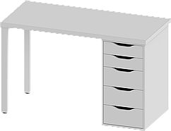 Стол письменный  Ингар 1/5Т (INGAR 1/5T) белый,  120x55x75 см