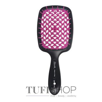 Массажная расческа Superbrush, чёрно-розовая