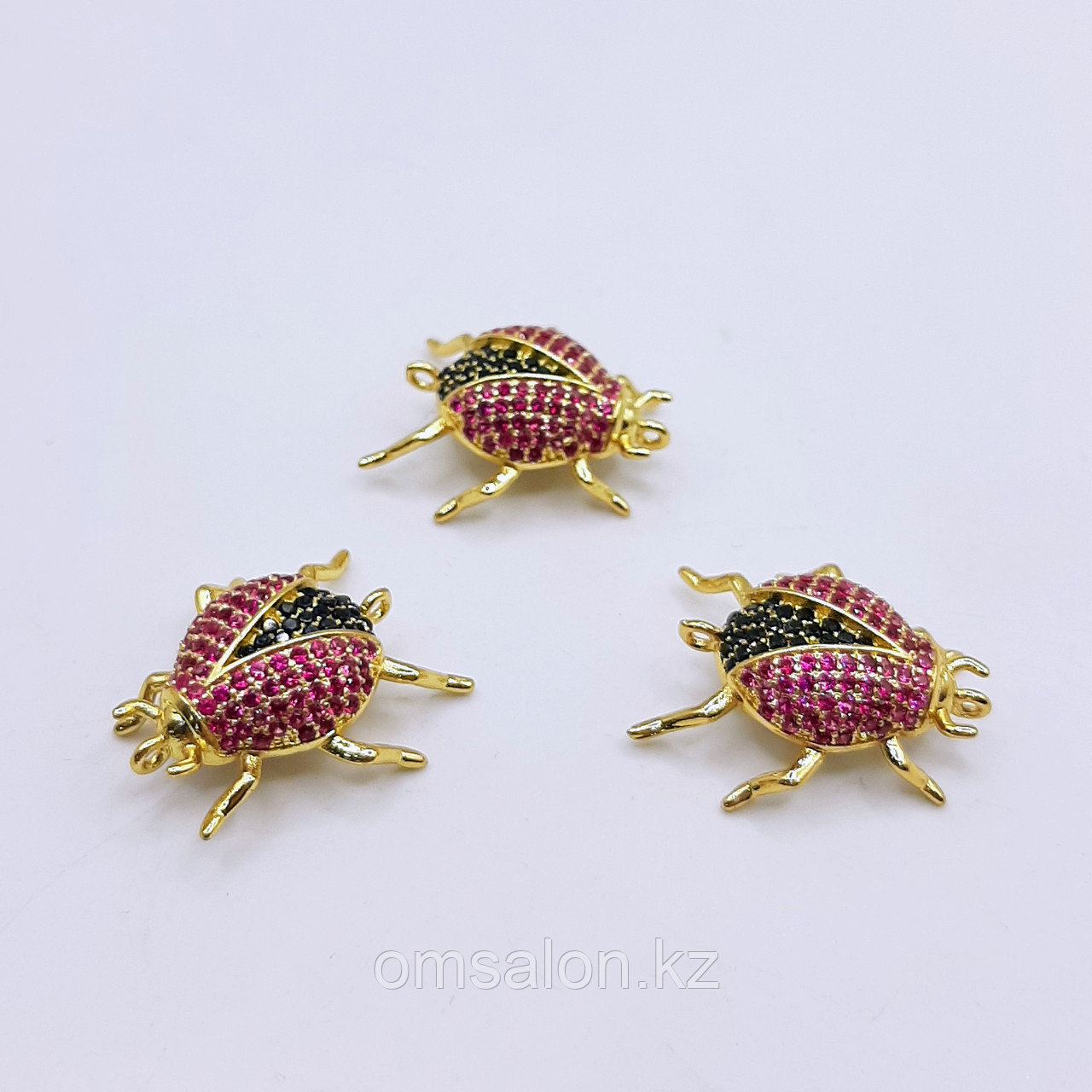 Коннектор Жук, с фианитами, 16x20мм, фото 1