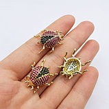 Коннектор Жук, с фианитами, 16x20мм, фото 3