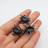 Коннектор Жук, с фианитами, 16x20мм, фото 4