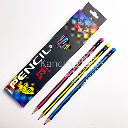 Простой карандаш с резинкой Margo Neon, фото 2