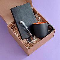 Набор подарочный DESKTOP: кружка, ежедневник, ручка, стружка, коробка, черный/оранжевый, Черный, -, 39512 35