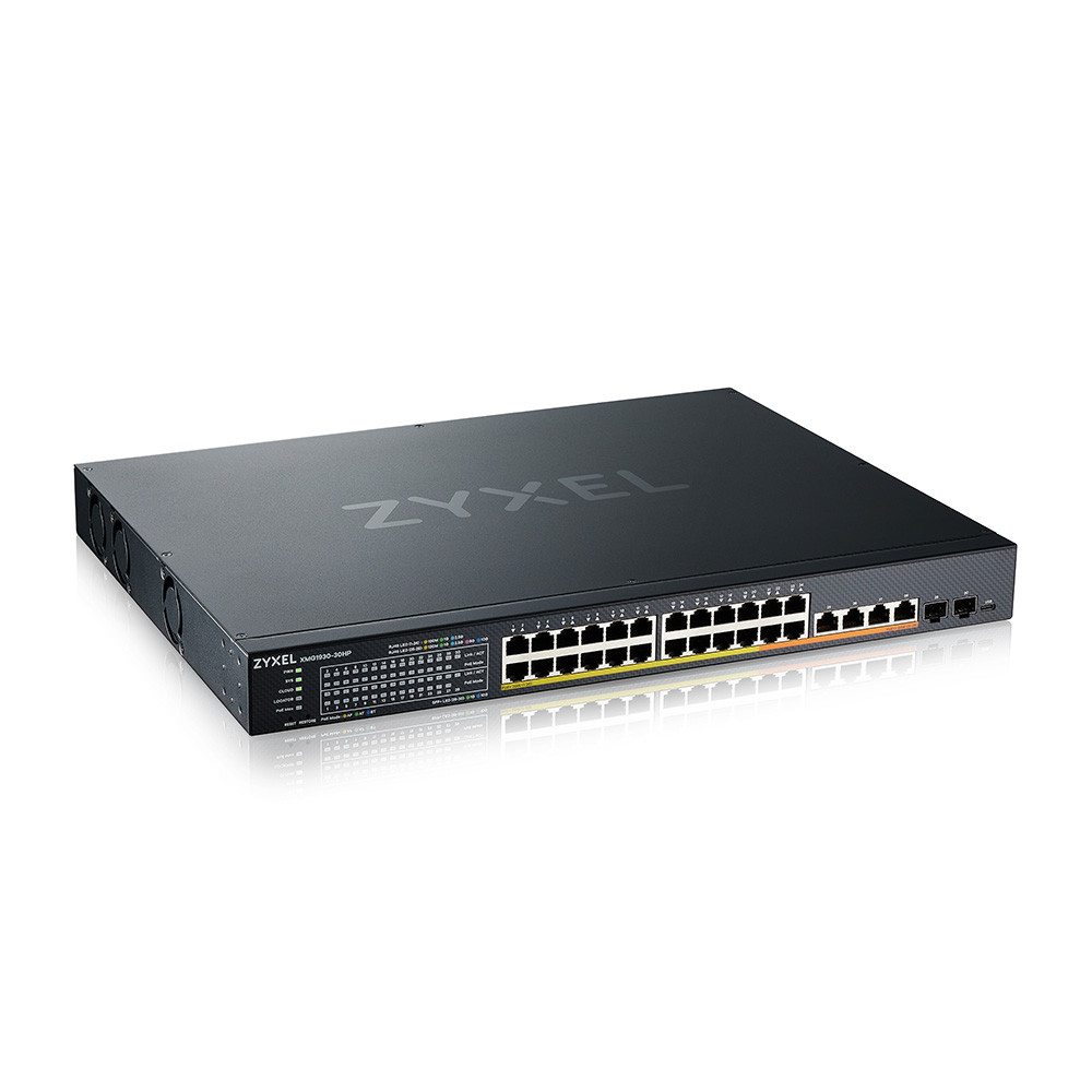 Zyxel XMG1930-30HP коммутатор мультигигабитный Smart L3 Lite NebulaFlex, 24x1/2.5G PoE+, 4Px1/2.5/5/10G,2xSFP+ - фото 3 - id-p112786463