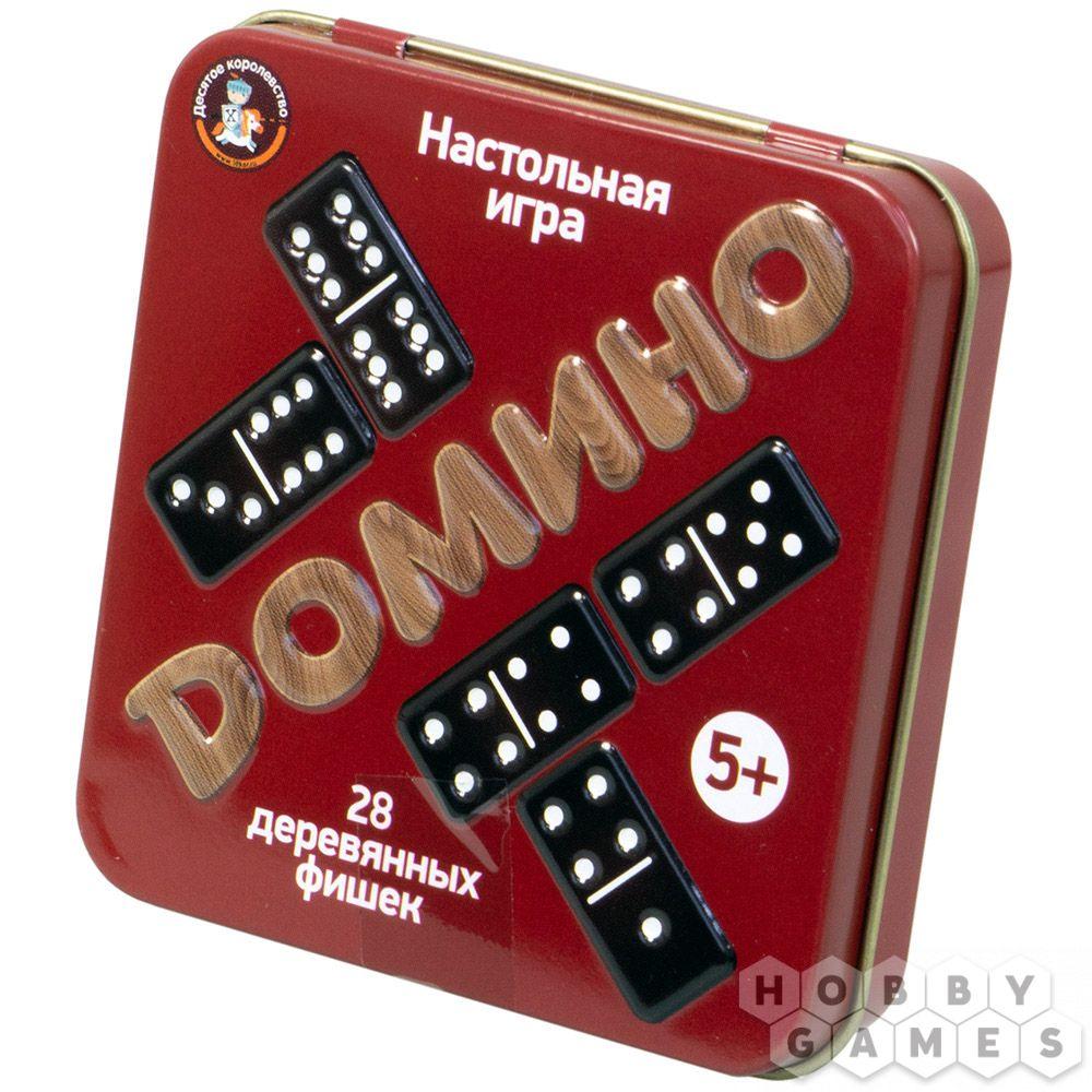 Настольная игра Домино деревянное (жестяная коробочка) - фото 1 - id-p112787183