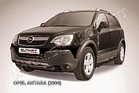 Защита переднего бампера d57+d57 двойная черная Slitkoff для Opel Antara (2006-2011)