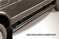 Защита переднего бампера d57 черная Slitkoff для Lada Niva 21213 5-дверная (1993-)