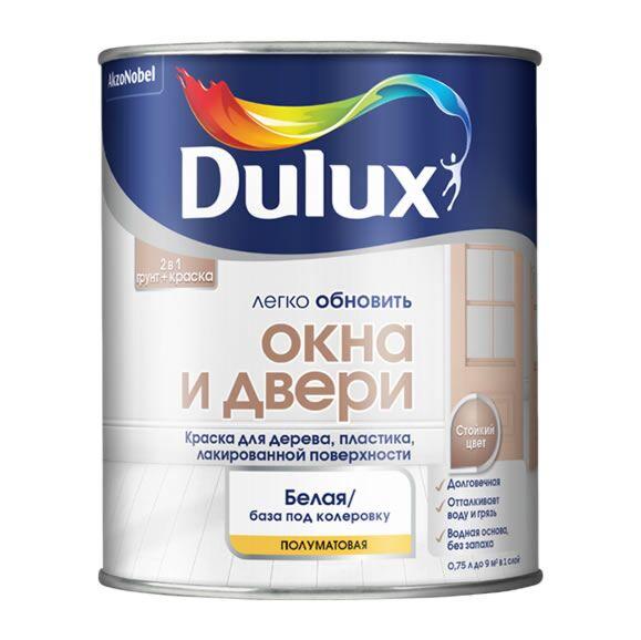 Краска Dulux для окон и дверей полуматовая BW 0,75л - фото 1 - id-p112794888