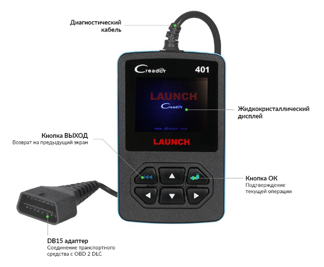 Портативный автосканер Launch Creader CR401 Портативный автосканер Launch Creader CR401