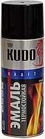 Эмаль аэрозольная термостойкая Kudo матовая цвет черный 520 мл