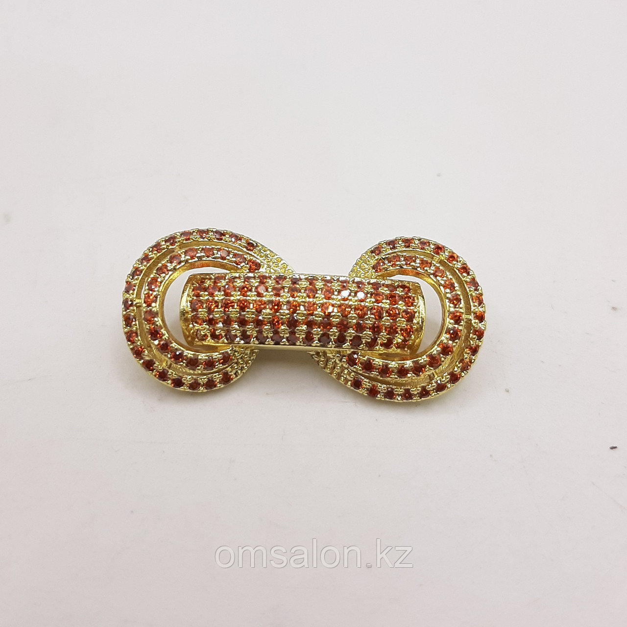 Декоративный элемент в виде узла, с фианитами, 30х11мм, фото 1