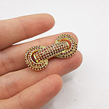 Декоративный элемент в виде узла, с фианитами, 30х11мм, фото 3