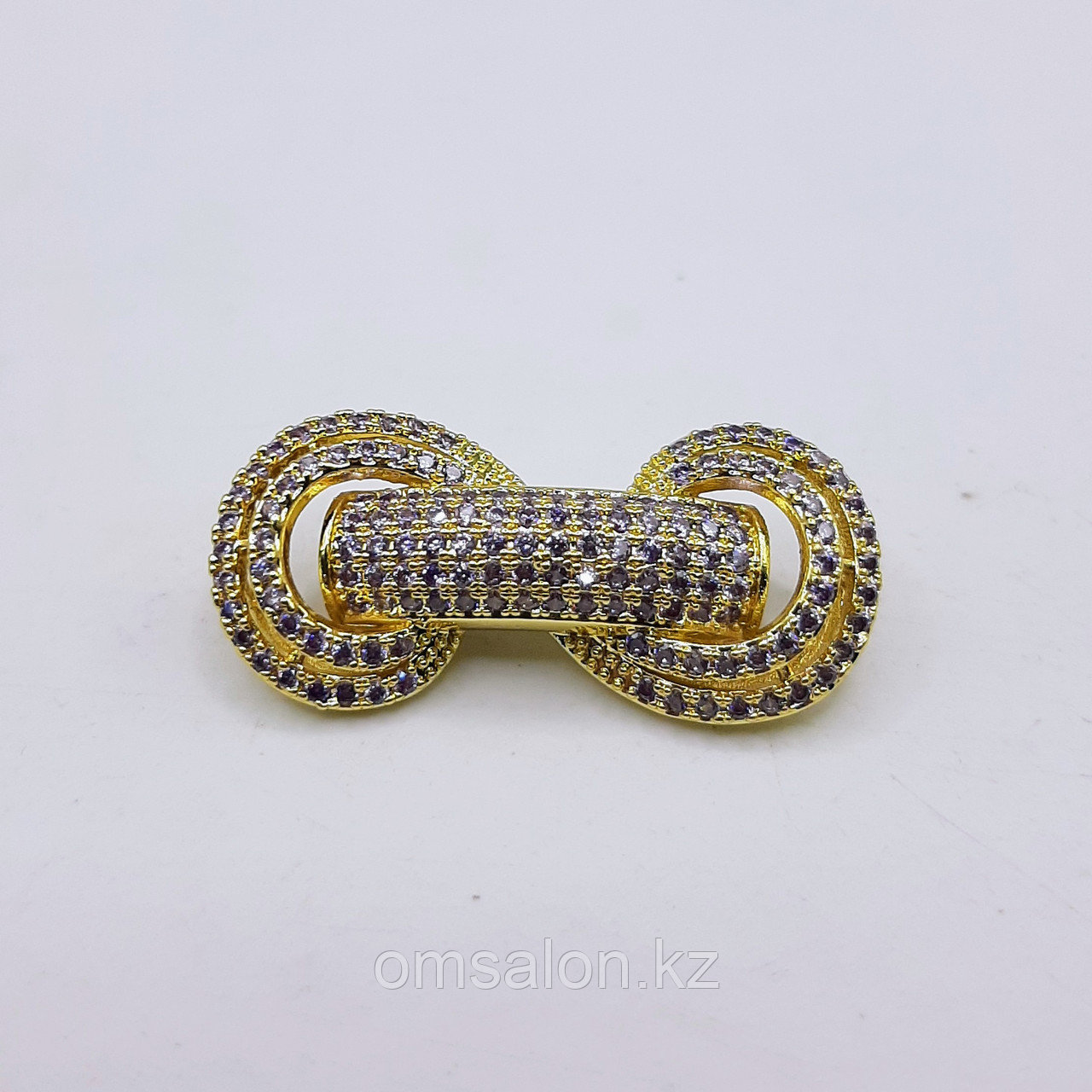 Декоративный элемент в виде узла, с фианитами, 30х11мм, фото 1