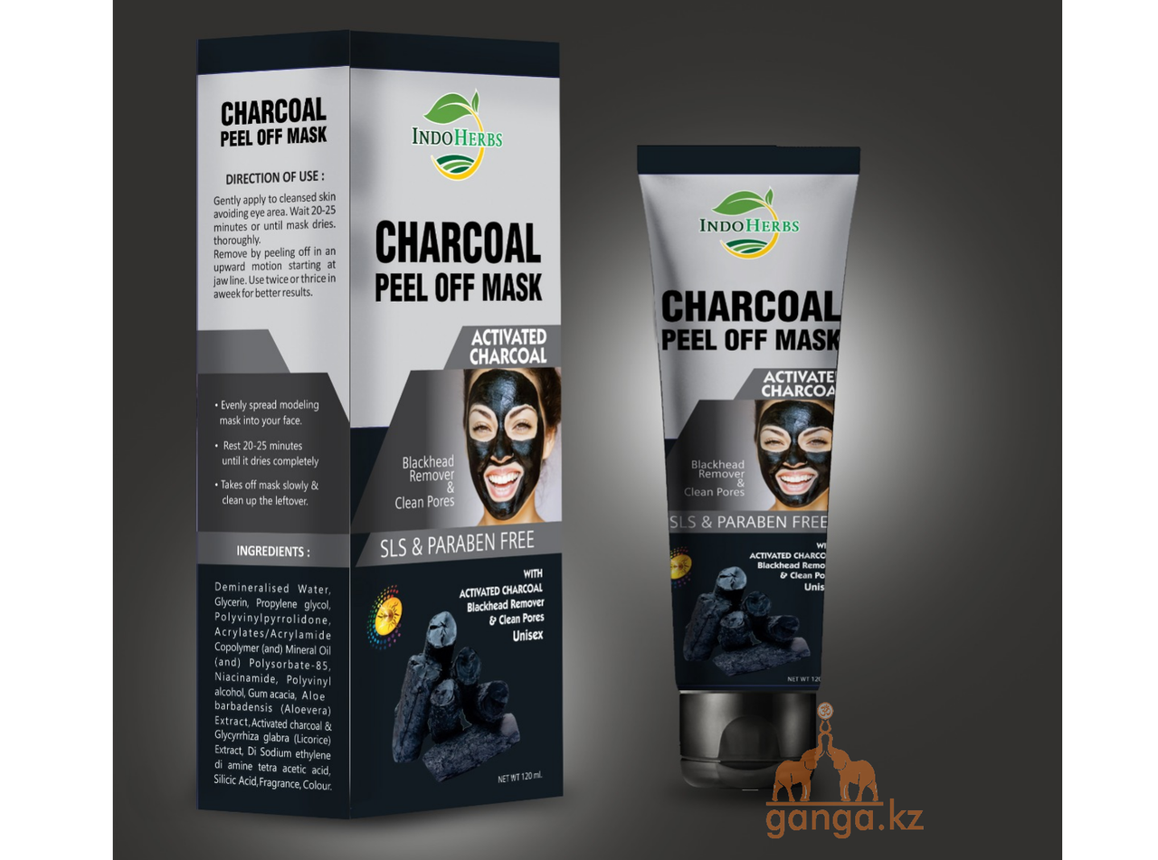 Маска-пленка с Углем (Charcoal peel of mask INDOHERBS), 120мл