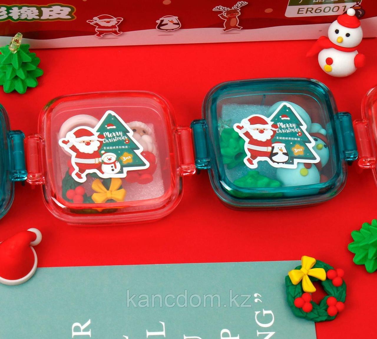 Ластик набор 3шт Merry Christmas ER6001