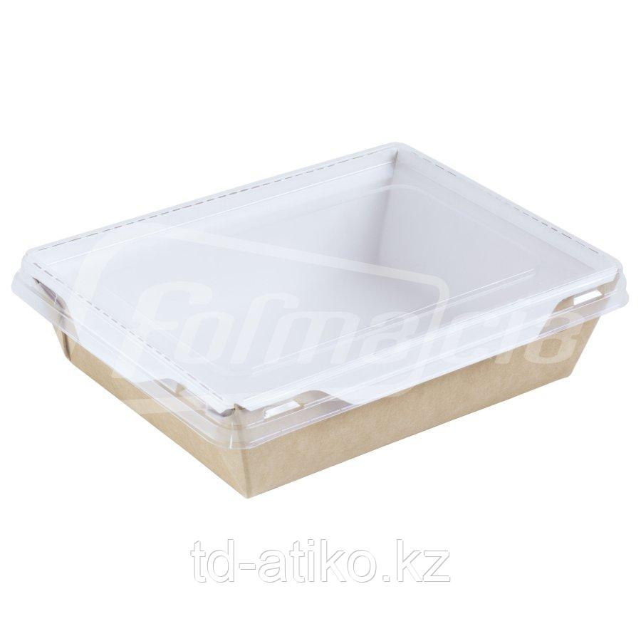 BOX500-PL Бумажный контейнер одноразовый 500 мл с пластиковой крышкой (туба 50 шт)(29869,0000) - фото 1 - id-p112802483