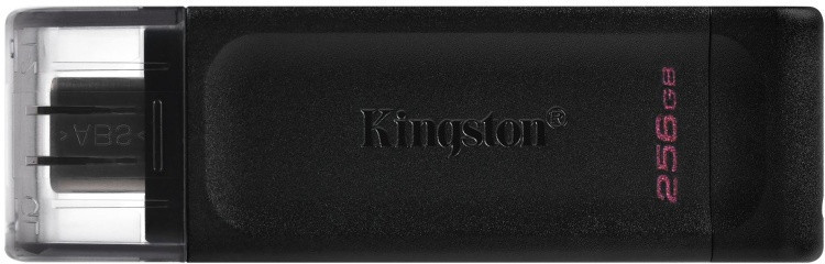 Флэш-накопитель Kingston 256Gb USB-C 3.2 Data Traveler 70 (Black) - фото 1 - id-p112809056