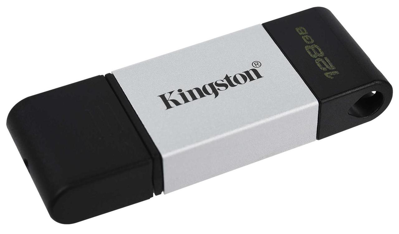 Флэш-накопитель Kingston 128Gb USB-C 3.2 Data Traveler 80 (Silver-Black)