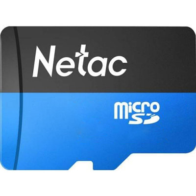 Карта памяти MicroSD, Netac P500 Standart 64GB 90MB/s Class 10, + SD Adapter
