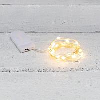 Ірі тамшылары бар шық гирляндасы 2 м, 20 LED, жылы ақ жарқыл, 2хCR2032 NEON-NIGHT жиынтығымен