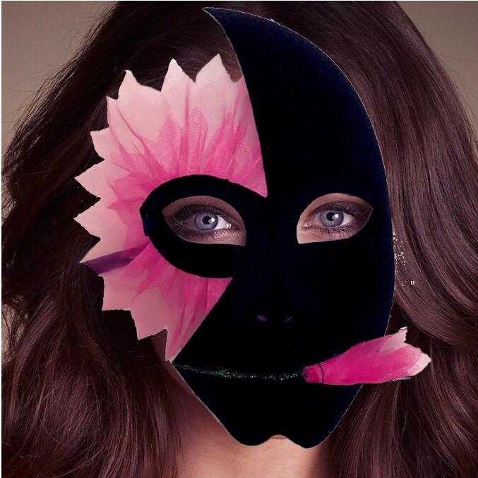Венецианская маска Романтика с цветком розовым, фото 1